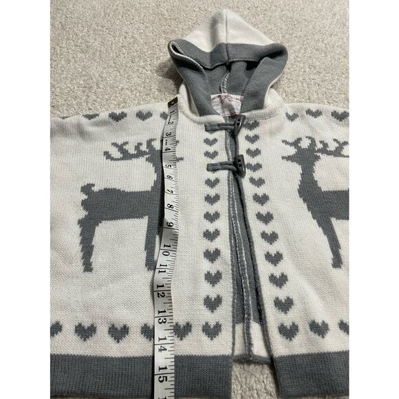 Young Dimension Hooded Cardigan Sweater Girls Sz 3-4 White Gray *TIny Flaw - Picture 2 of 10